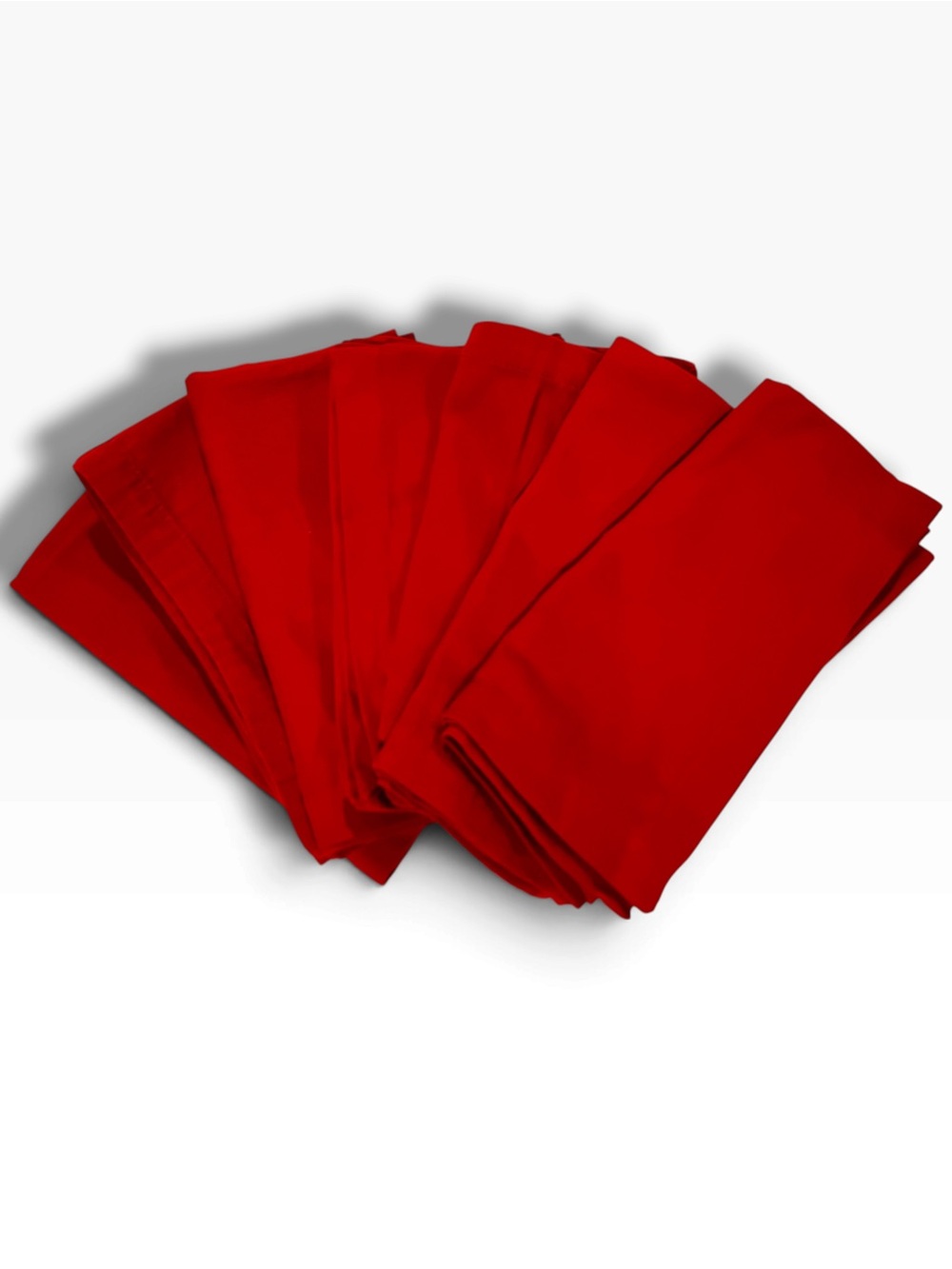 Set 7 Solid Red Polyester Blend Napkins 17” Square Holiday Christmas Festive E-5